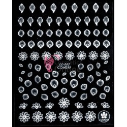 Stickere 3D pentru unghii Albe Carving Cod CC007